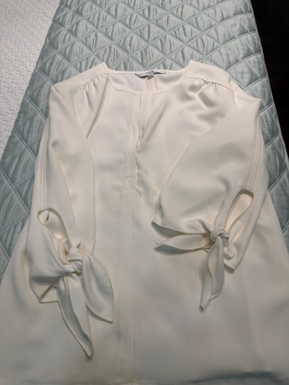 Trina Turk Cream Round-Neck Blouse